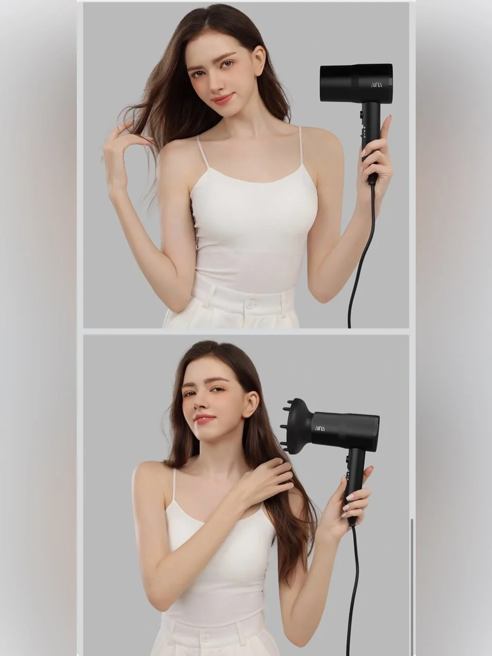 AINA COMPACT Diffuser Hair Dryer Full-Featured Blow Dryer 110V/1600W Black